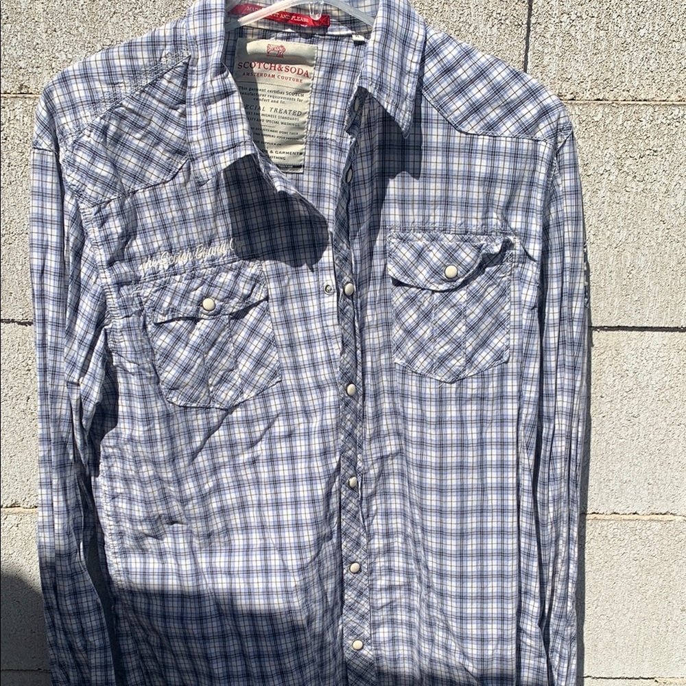 Scotch & Soda Blue Checkered Men's Shirt